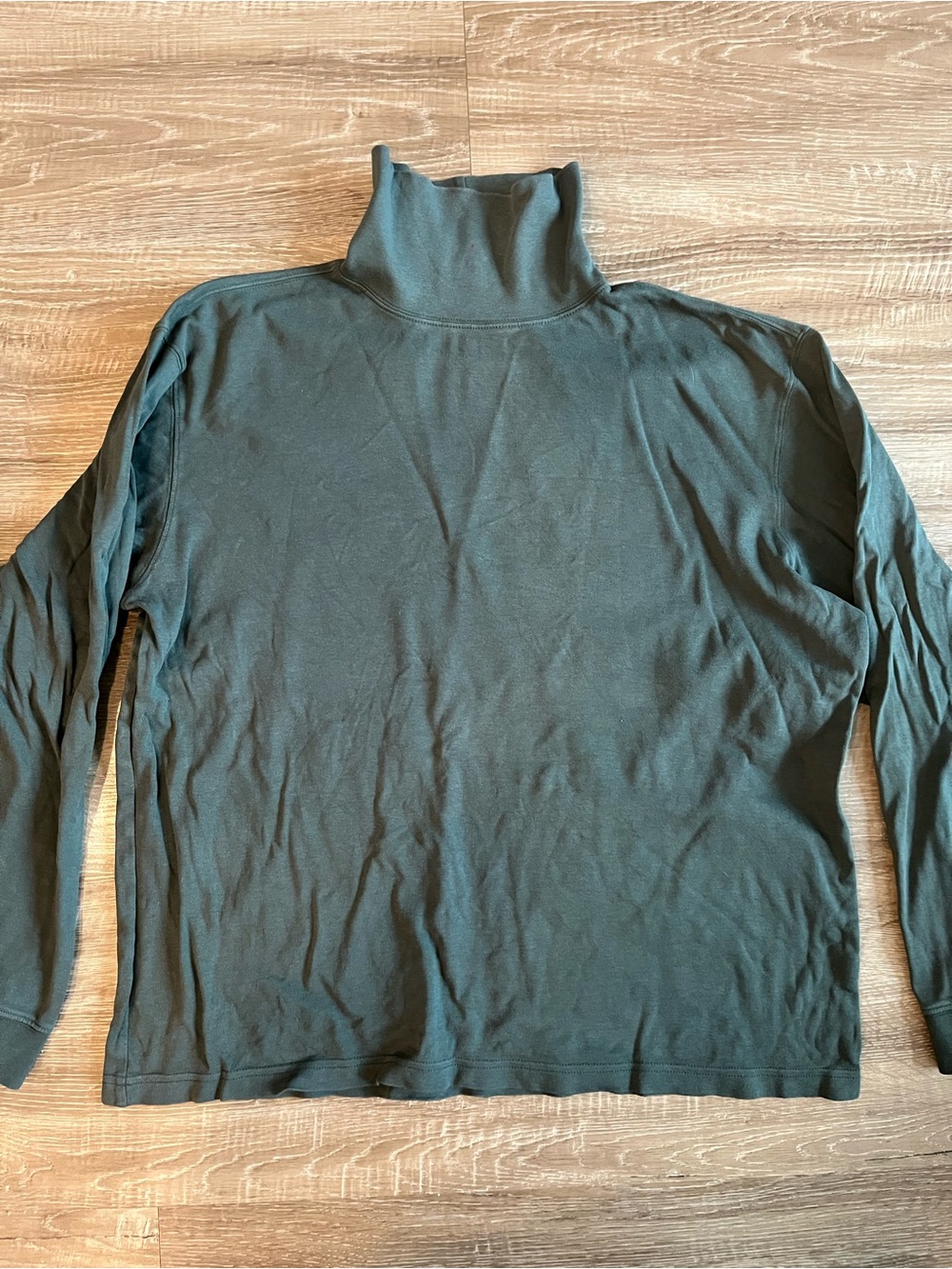L.L.Bean Sage Green Turtleneck Women’s Large Cotton Long Sleeve Top